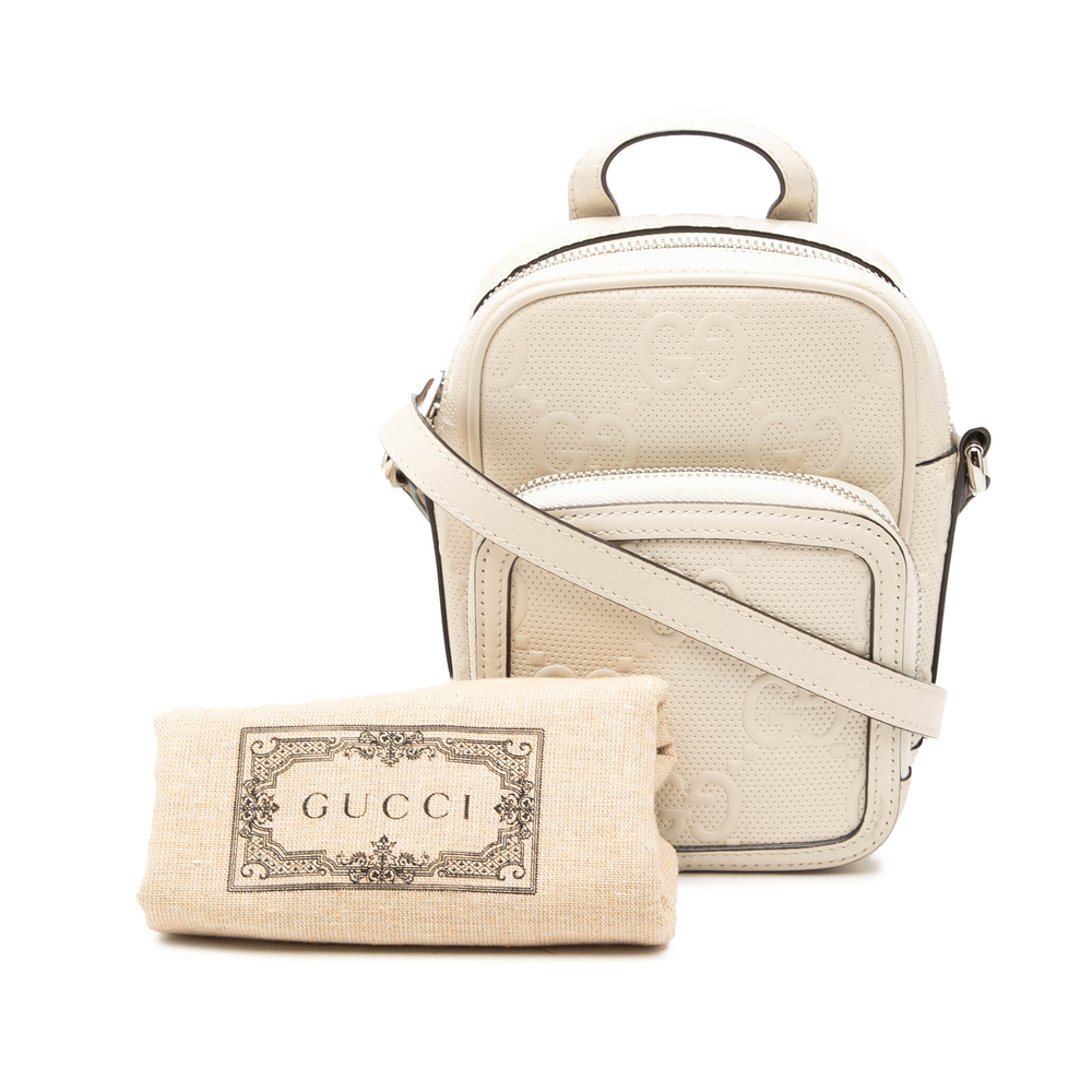 Pre-Loved Gucci Mini GG Embossed Perforated Calfskin Satchel - Picture 8 of 8